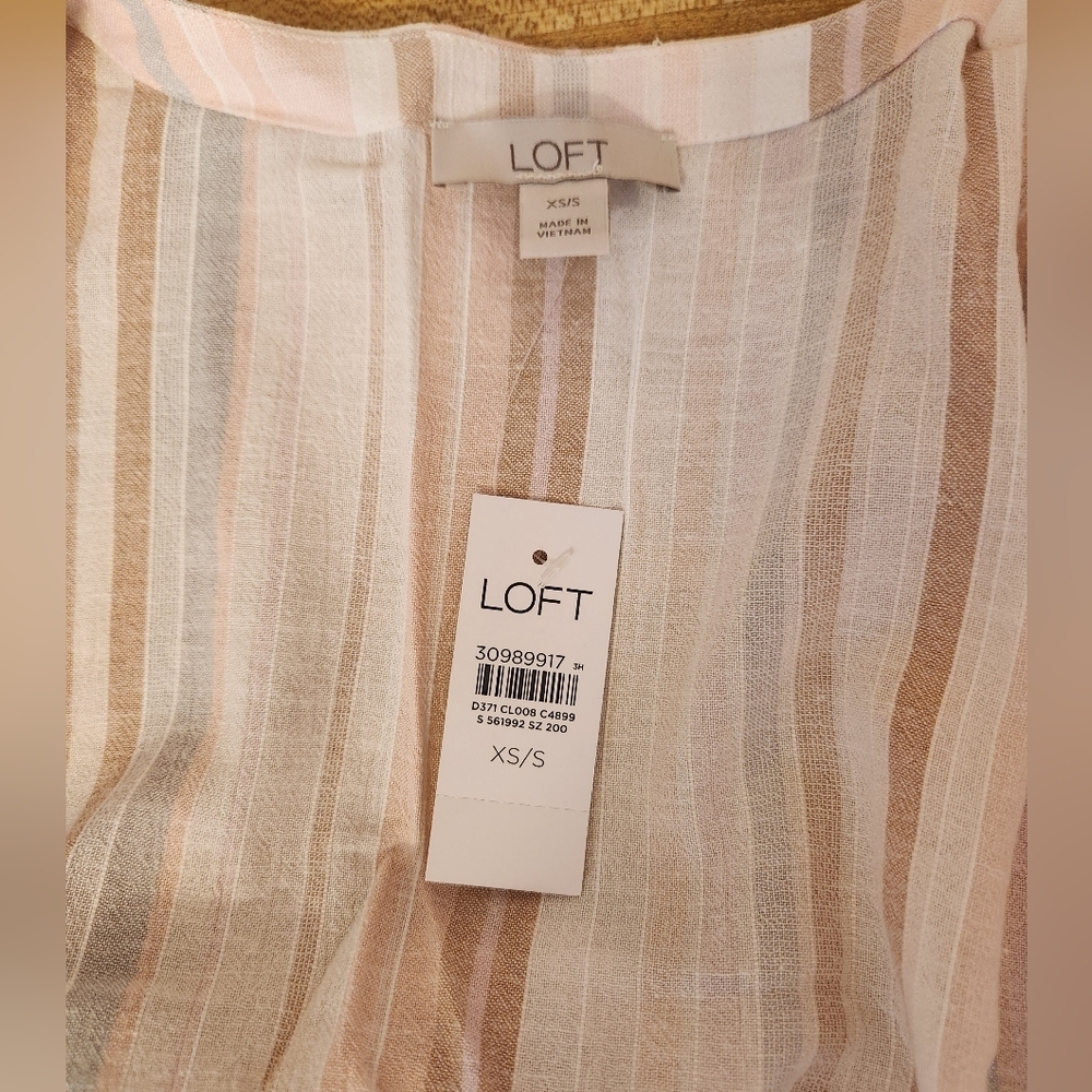 LOFT Striped Kimono Size XS Whisper White Women’s - Picture 2 of 7